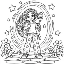 Coloring page of Luna and Tilo