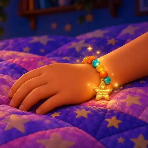 Luna's bracelet with a star and three waves
