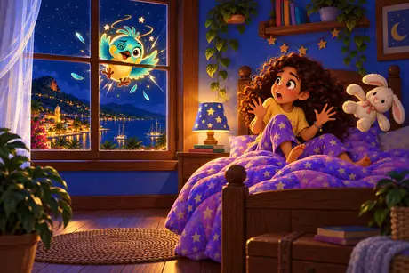 Tilo arrives at Luna's window with a star emergency